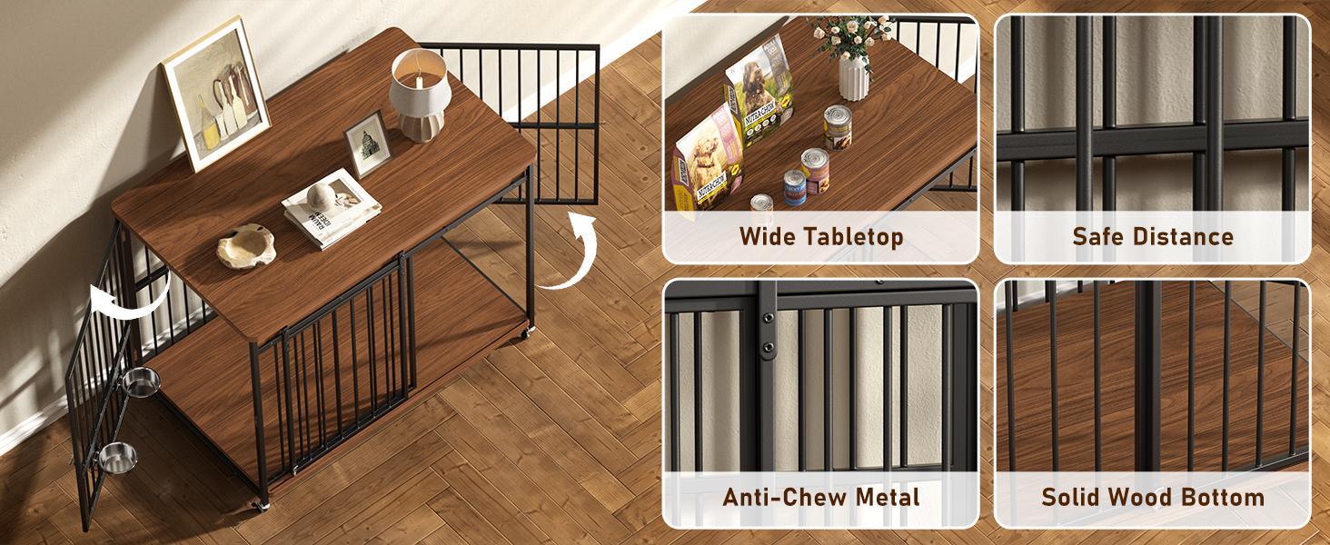 COFIYARD 47/41 inch Wooden Dog House with Sliding Doors & Feeding Windows Multi-functional TV Cabinet Side Table Anti-Chew Design Escape Proof Kennel COFIYARD 47/41 inch Wooden Dog House with Sliding Doors & Feeding Windows Multi-functional TV Cabinet Side Table Anti-Chew Design Escape Proof Kennel