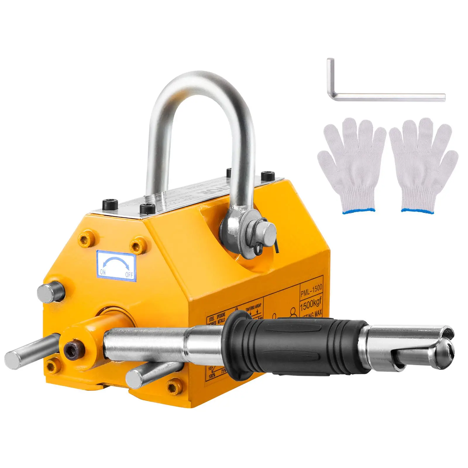 【SummerFinds】VEVOR Magnetic Lifter, 3300lbs/1500kg Pulling Capacity, 2.5 Safety Factor, Neodymium & Steel, Lifting Magnet with Release, Permanent Lift Magnets, Heavy Duty Magnet for Hoist, Shop Crane, Block, Board