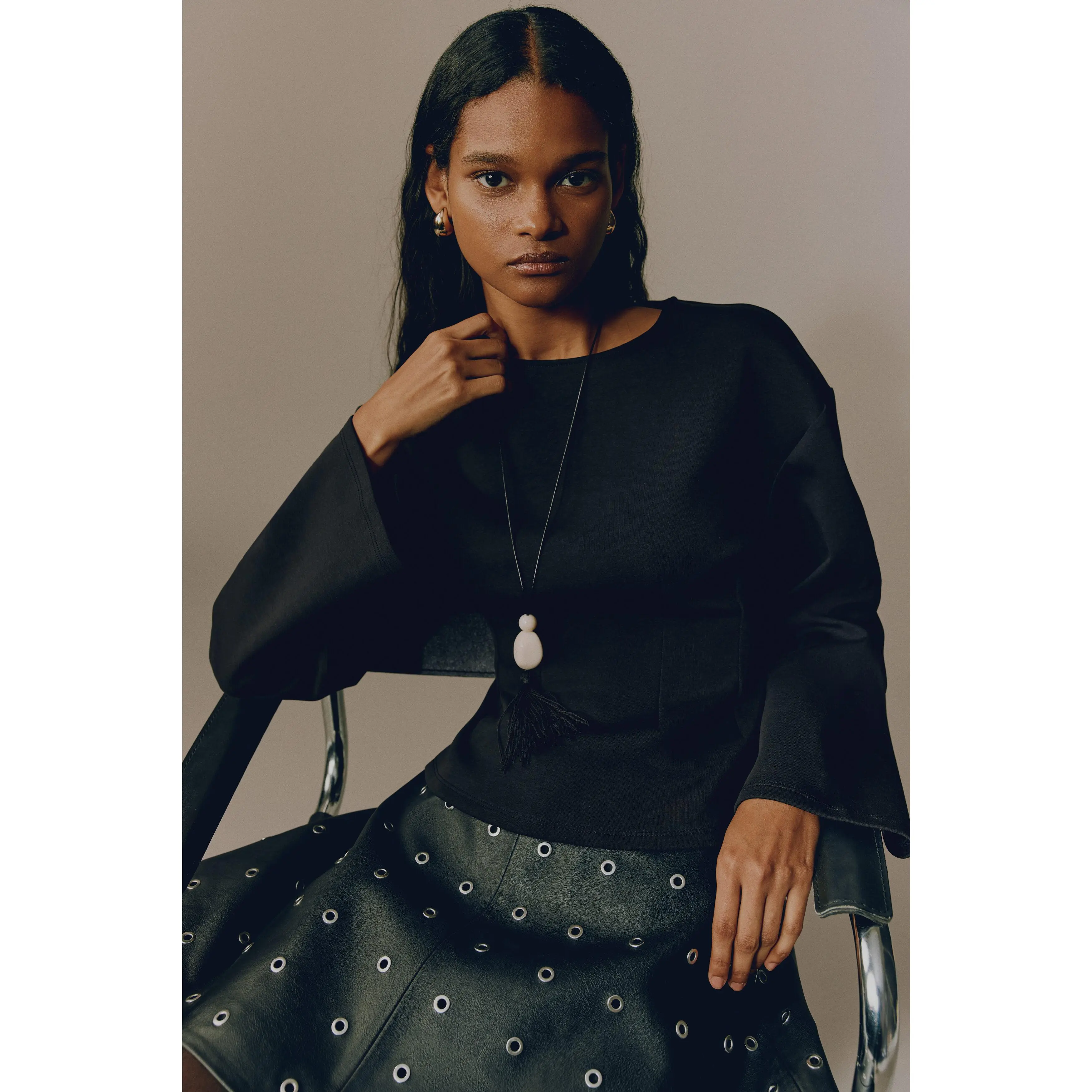 H&M Waisted interlock top