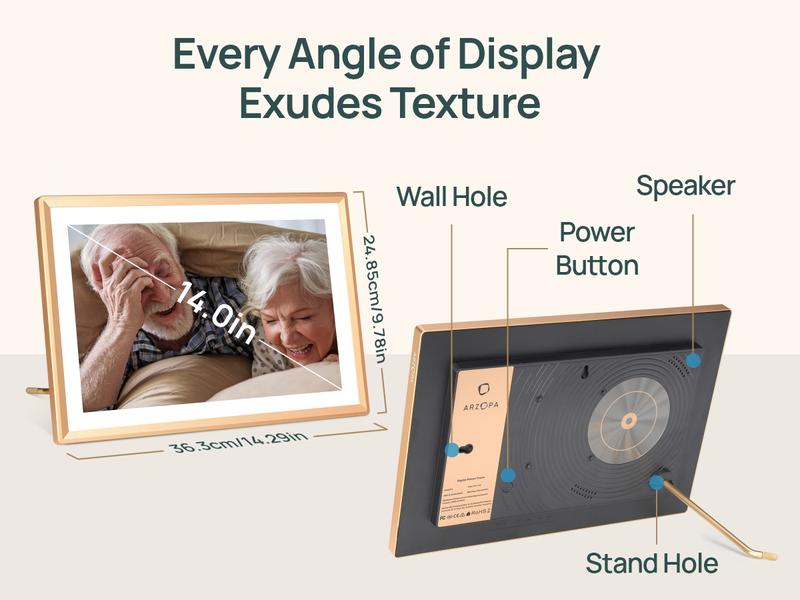 ARZOPA Digital Photo Frames Free Unlimited Cloud storage Share Unlimited 120s Videos Photos Anywhere Touch Screen WiFi Digital Picture Frame Smart Frame Video Frame Decor