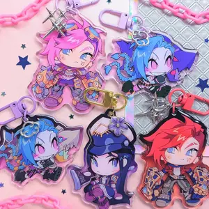 League of Legends, Arcane Keychains Jinx Vi Caitlyn, CaitVi, Acrylic Charm