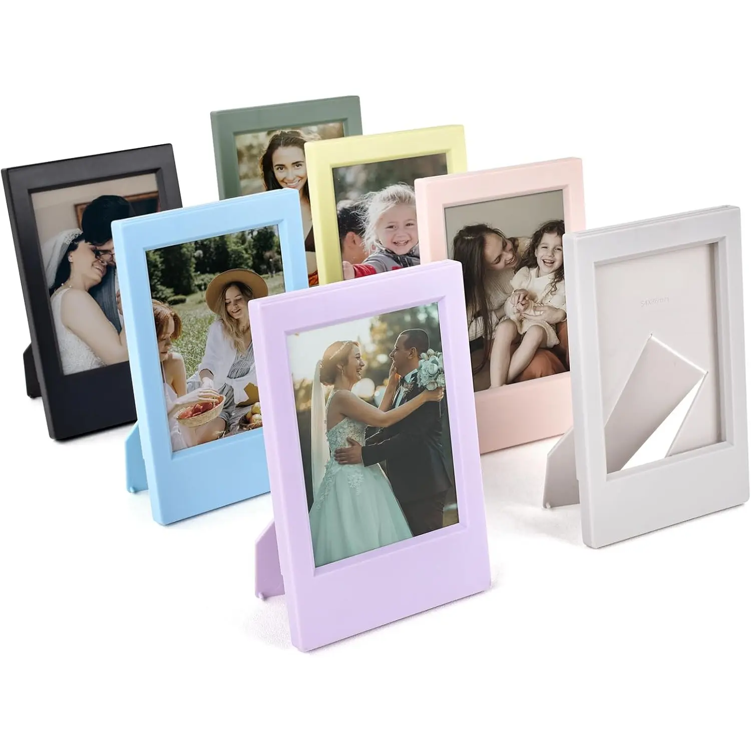 7 Pcs 2x3 Mini Photo Frames Set with Clear Protective Film- Desk Stand Up Display Small Size Picture Frames for Fuji Instax mini 12/11/evo/41/40/99/SE/9/8/7+ Photo/Polaroid 3-Inch Films - Home Improvement.
