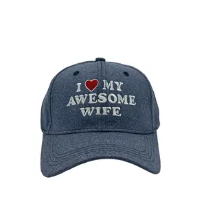 I Love My Awesome Wife Hat Funny Cute Married Valentines Day Cap Funny Hats Love  Novelty Caps for Men Blue - Standard
