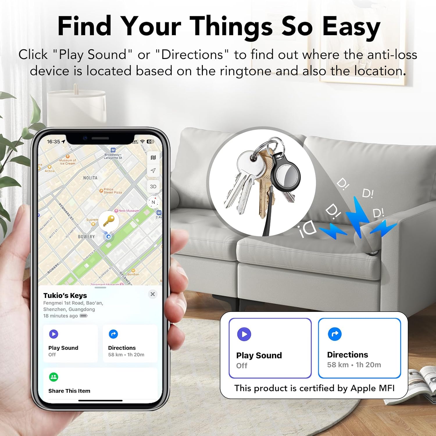 [Spring Deals] Tukio 2026 GPS Tracker(iOS Only) for Car & Keys,Mini Trackers Device with Weatherproof Magnetic Case-No Monthly Fee-Best Hidden GPS Trackers,Global Coverage Location Tracker,Anti-lost Device,For Apple Find My (iOS Only) For iPhone