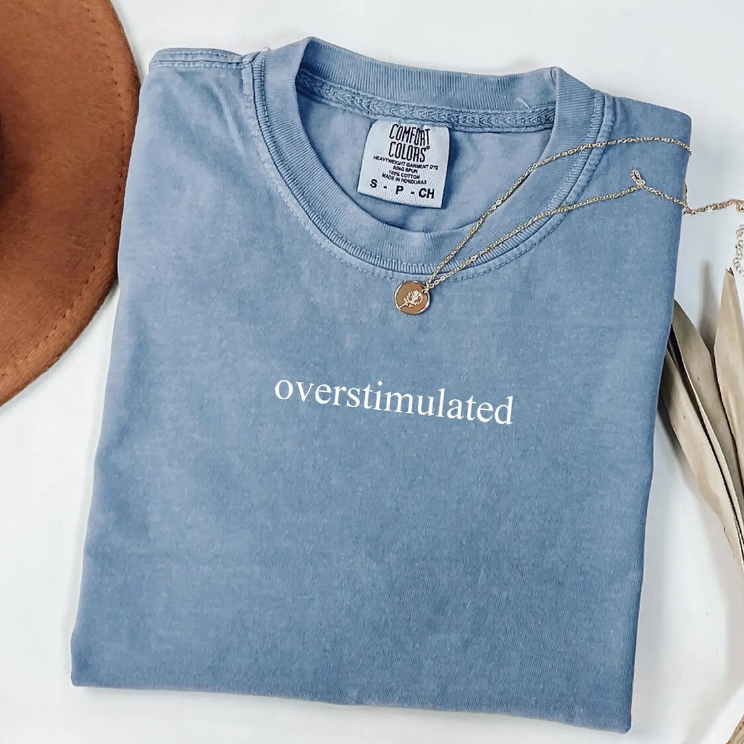 Overstimulated Graphic Tee, Shirt for Mom, Soft Cotton Unisex Gift, Weirdcore Clothing, Mental Health Tshirt