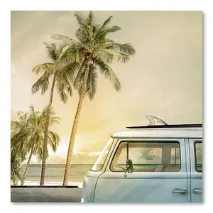Courtside Market Day of Surfing Canvas Wall Art - 16" x 16"