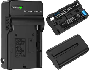 Artman NP-F550 Battery 2-Pack and Wall Charger for Sony NP F550, F530, F970, F960, F770, F750, F330, CCD-SC55, TR516, TR716, TR818, TR910, TR917 Camera, CN-160, CN-216 LED Video Light (2600 mAh)