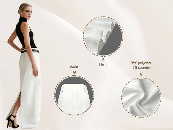 UOOZEE Women's 2026 New Autumn Spring Old Money H-Shaped Basic Womenswear Maxi Skirt, Minimalist Solid Loose Fit Zipper Elegant Daily Outings Date Night Outfit, Commuting Bottoms with Pockets