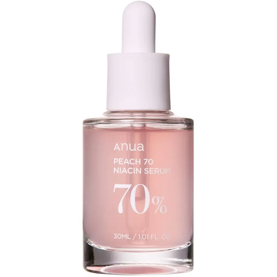 Anua Peach 70% Niacinamide Facial Serum - Korean, Brightening, Hydrating, Moisturizing, Smooth, Lightweight Daily Radiant Skincare Serum (30 mL)