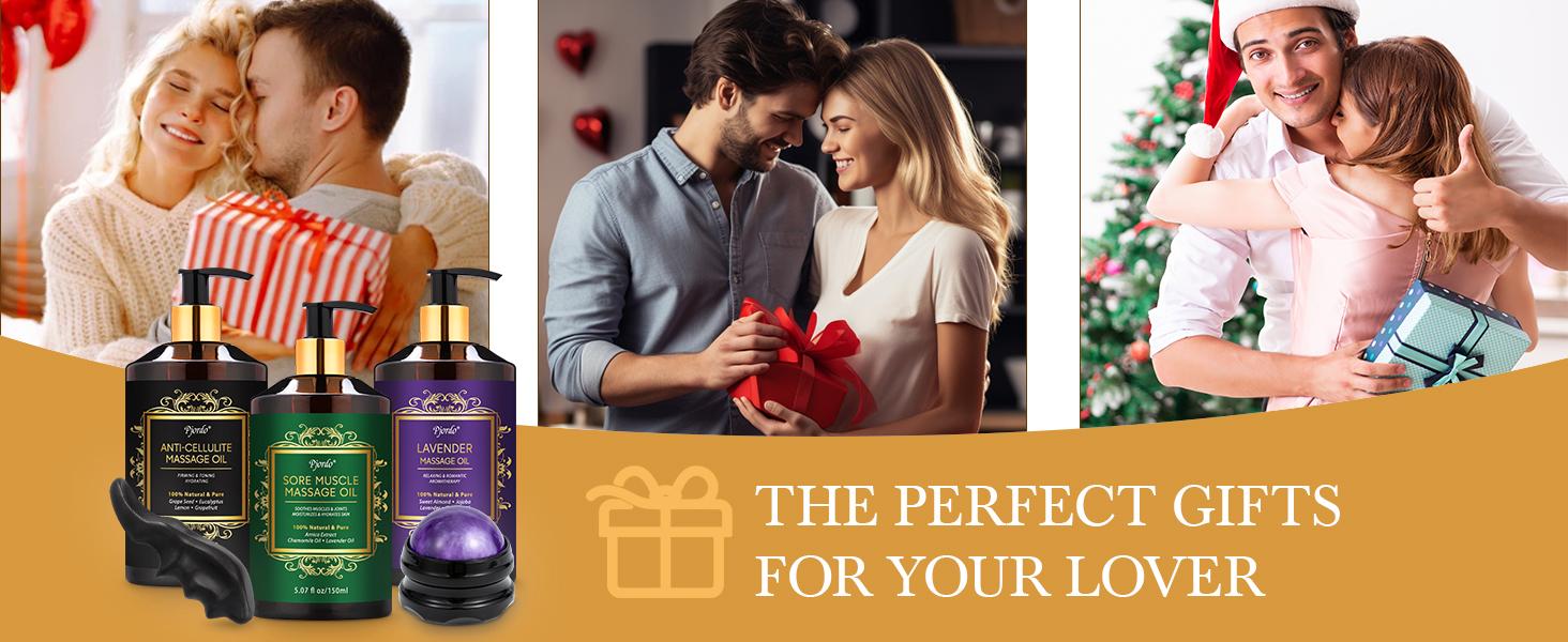 Pjordo-3 Pack Massage Oil for Relaxation -Massage Therapy