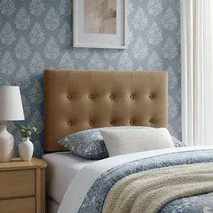 Emily Stain-Resistant Performance Velvet Twin Size Headboard in Taupe