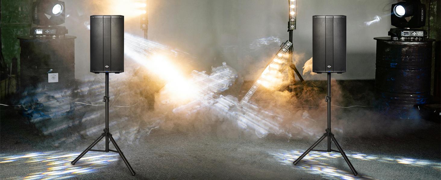 LOTAWAY PCH-15 2000W Powered Bluetooth PA Speaker, True 3-Way Active ...