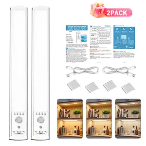 LED lights for bedroom Under Cabinet Lights Motion Sensor Night Light Indoor 1500mAh USB Rechargeable Dimmable 52 LED Beads for Kitchen Wardrobe Pantry Closet Bathroom Stairs Sink Cabinet Garage Thanksgiving Decor