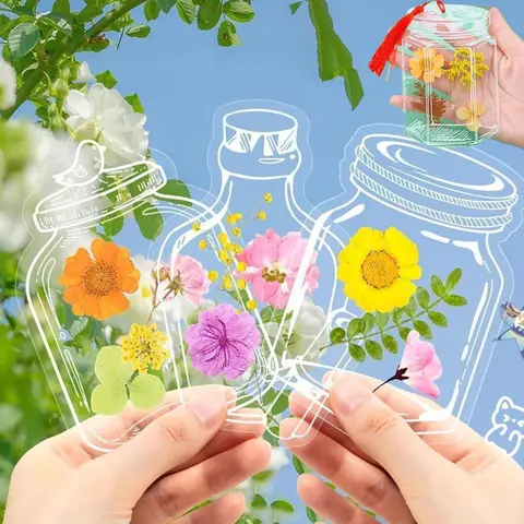 Transparent Spring DIY Bookmarks with Tassels & Page Clips, 40/20 Pack Office Stationery Book Accessories for Dried Flower Crafts & Scrapbook Materials, Gift-Packaged for Children, DIY Enthusiasts & Bonding with Children
