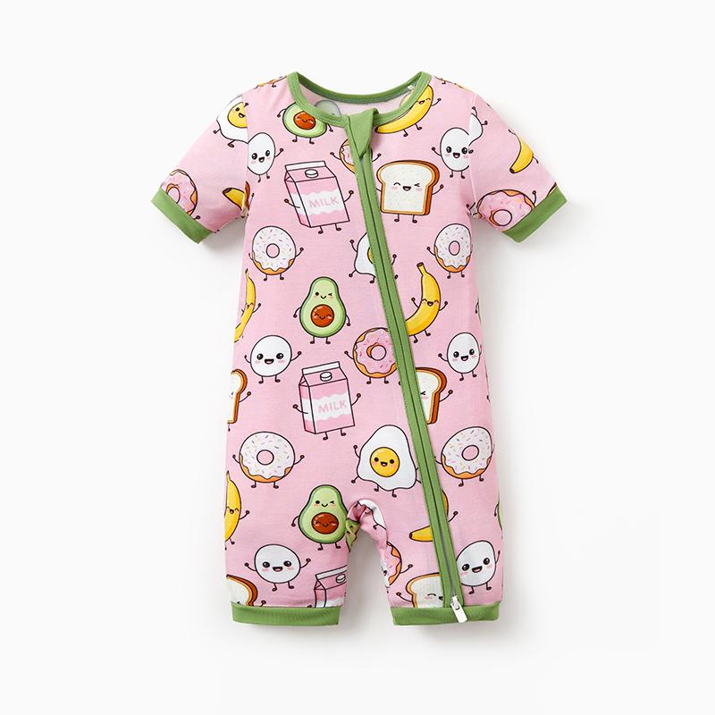 PATPAT Baby Pajama with Bamboo Viscose, Footie Jumpsuit Romper with 2-Way Zipper for Baby Boy Girl Toddler Sleeper Sleepwear