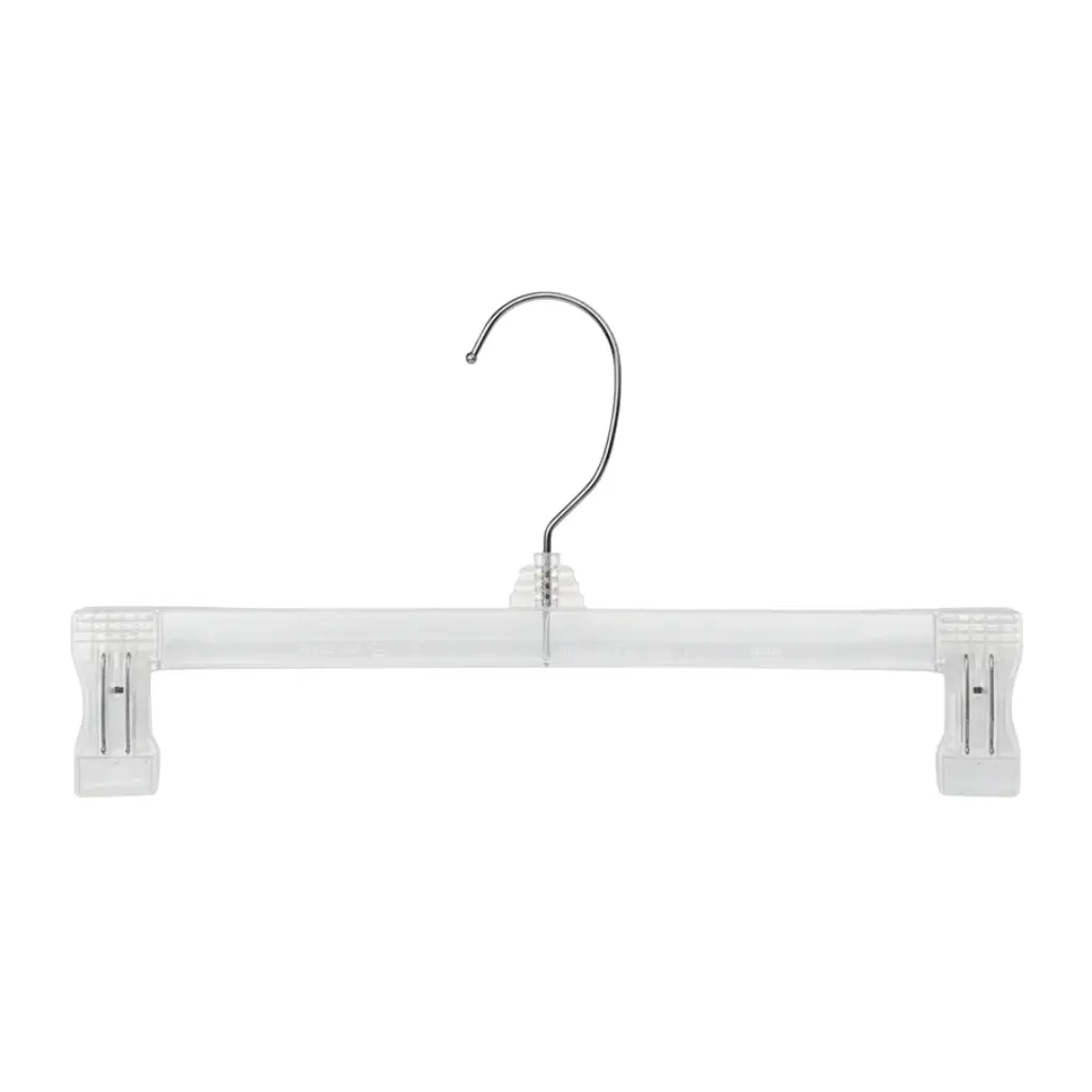 Clear Skirt & Pant Hangers with Adjustable Clips 8" - 5 Pack