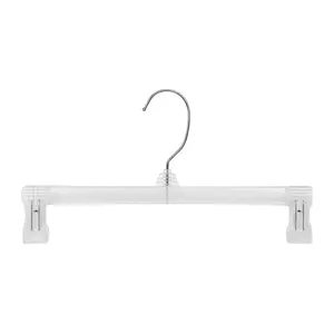 Clear Skirt & Pant Hangers with Adjustable Clips 8" - 5 Pack