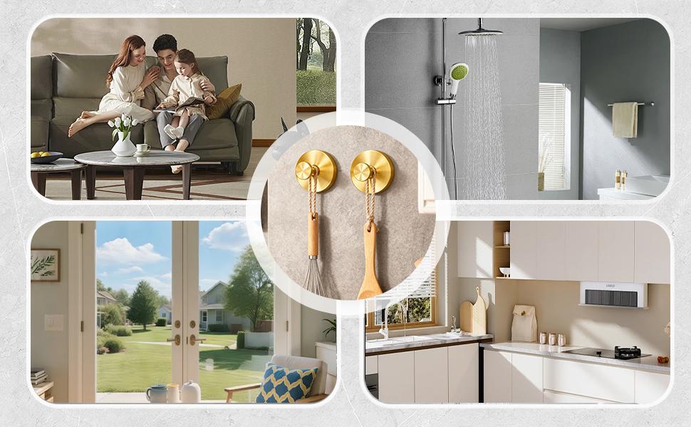 2 Packs Vacuum Suction Cup Hooks christmas gif  Gadgets Kitchen home essentials Drill Free Stainless Steel Suction Hooks bathroom accessories Waterproof Reuseable for Shower Bathroom Towel Hooks Shower Hooks Holders Shower Hooks Hanging Towels Loofah Robe