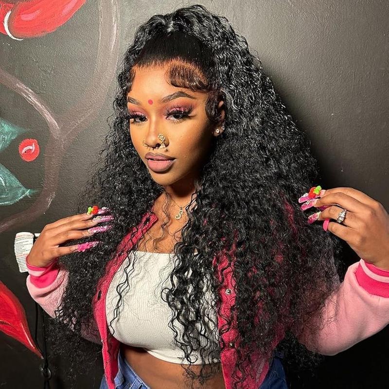 Hot Star Water Wave 13x6 HD Transparent Lace Front Wigs Human Hair 180% Density Human Hair Wigs for Women Pre Plucked with Baby Hair Natural Color