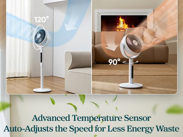 LEVOIT Corebreeze R432 Circulating Fan for Home Standing Oscillating with Whole Room Airflow Remote 82ft Range 20dB Quiet 908CFM DC Motor 9 Speeds Sensor Timer Pedestal & Tabletop Mode,2-Pack Bundle,Gift