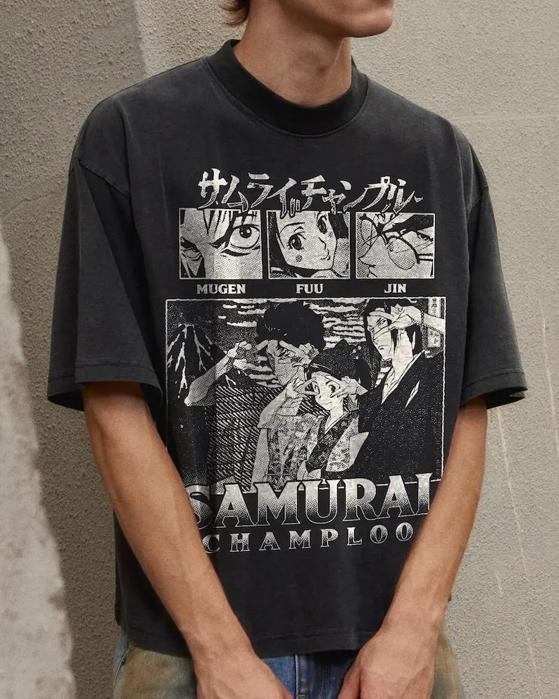 Samurai Champloo | Anime Street Tee | Oversized Graphic T-Shirt | Vintage Wash