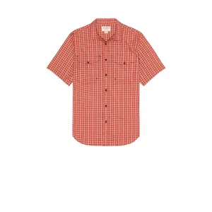 Filson Twin Lakes Short Sleeve Sport Shirt in Brick & Cream Plaid