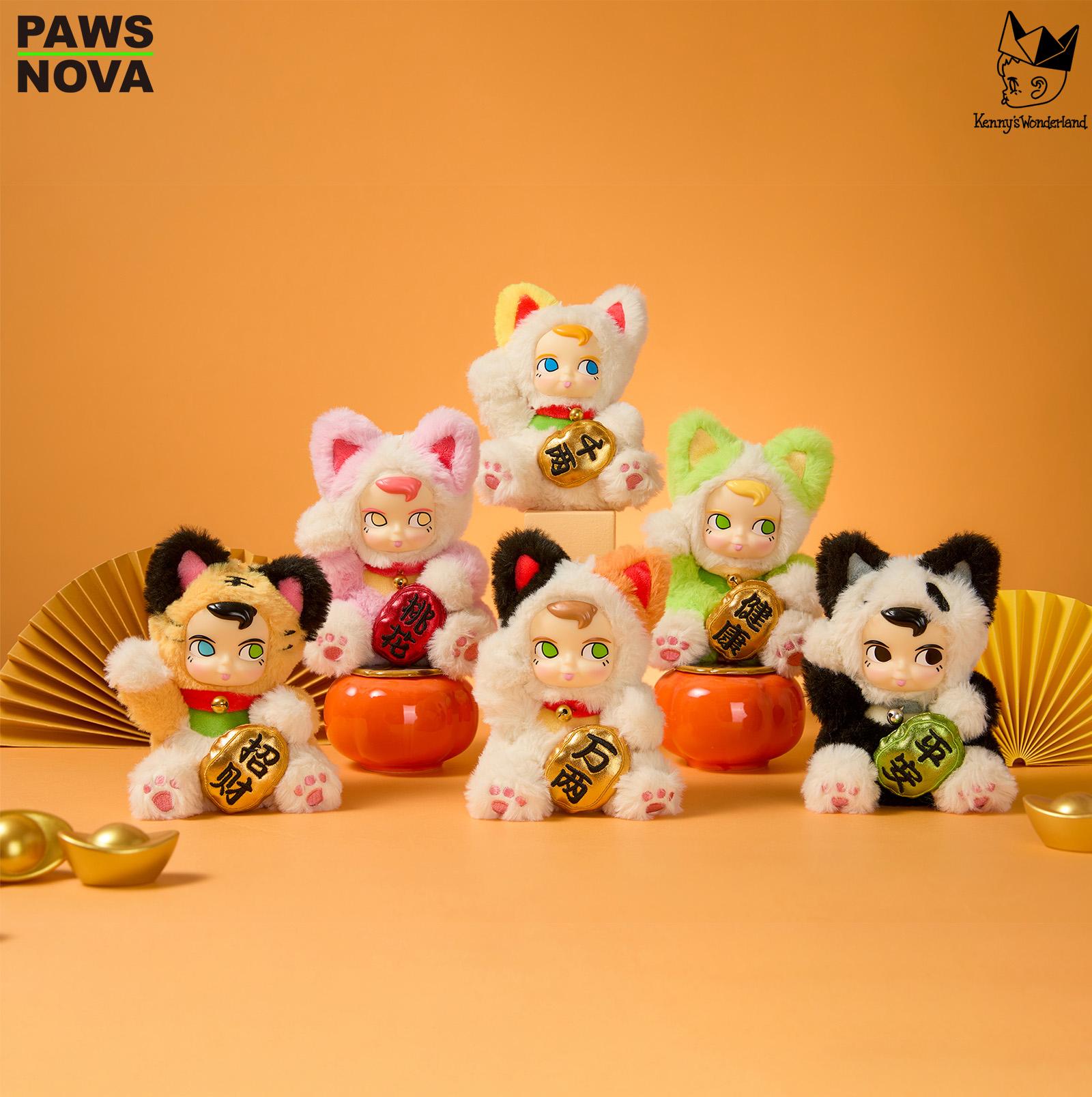PAWSNOVA SAMSAM Blind Box Plush Keychain – Fortune Cat Mini