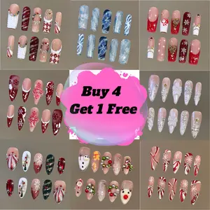 BUY 4 GET 1 FREE NailVesta Handcrafted 3D Press-On Nails | Reusable, Long-Lasting, Salon-Quality