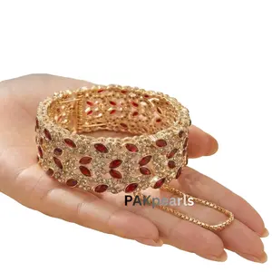 Luxury Openable Bangle | Elegant Gold Plated Statement Bracelet for Women | size 2.4 and 2.6