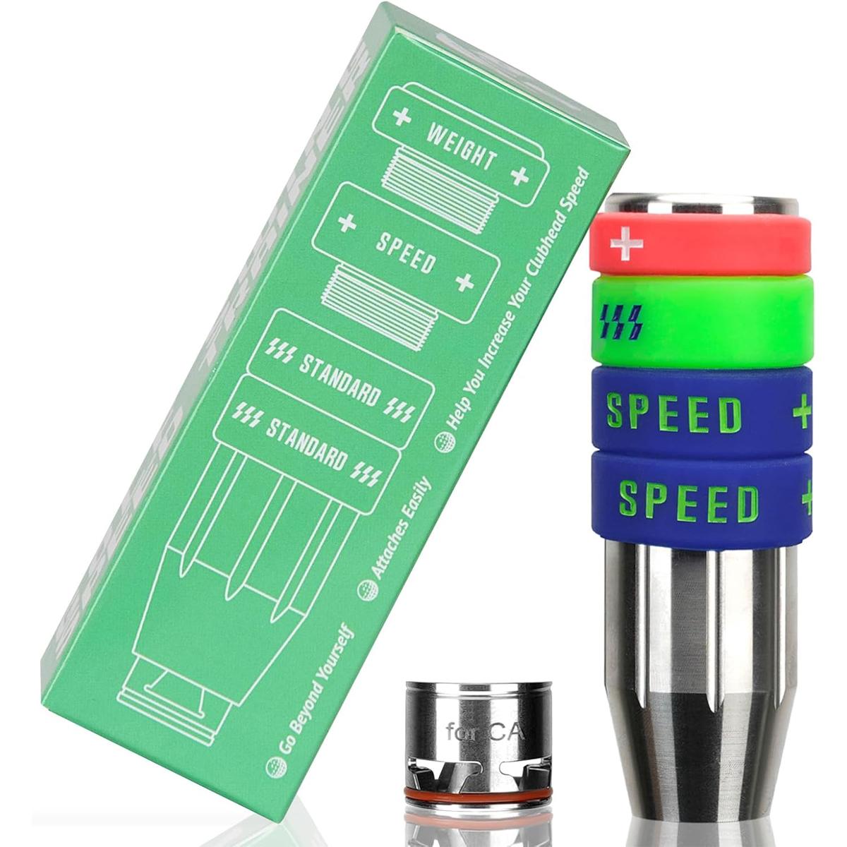 Golf Swing Speed Trainer Adjustable Training Equipment with Three Weight Configuration Options, Compatible with All Major Golf Clubs