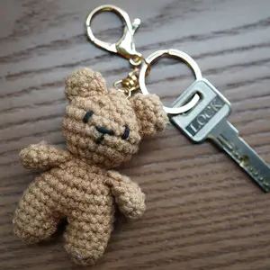 Mini Bear Crochet Keychain / Amigurumi Bag Charm /Animal Crochet Gift