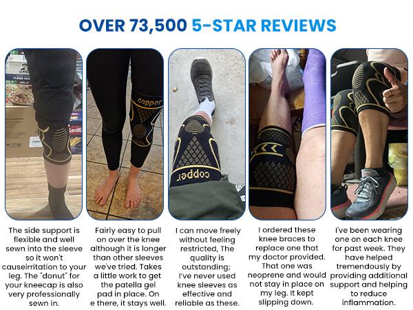 UGEM 2 Pack Knee Braces for Knee Pain Compression Sleeves with Patella Gel Pad & Side Stabilizers for Meniscus Tear ACL & Arthritis Relief