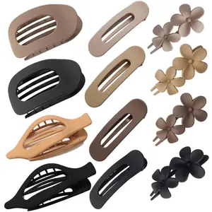12 PCS Flat Hair Claw Clips for Women,Flower Hair Clips for Thick or Thin Hair,4 Styles Matte Hair Clips Strong Hold Jaw Hair No Slip Grip Hair Claw Clips for Women Girls gifts
