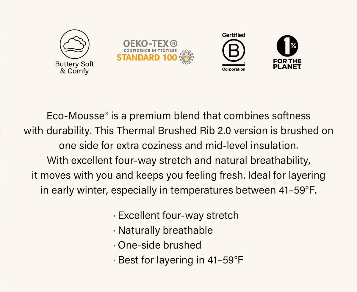 OGL Eco-Mousse Thermal Ruched Sides Tuckable Mockneck Top ProWarm 41F-59F Elegant Knit Minimalist Womenswear teacher bae outfit Clothes Clothing SpringStatements