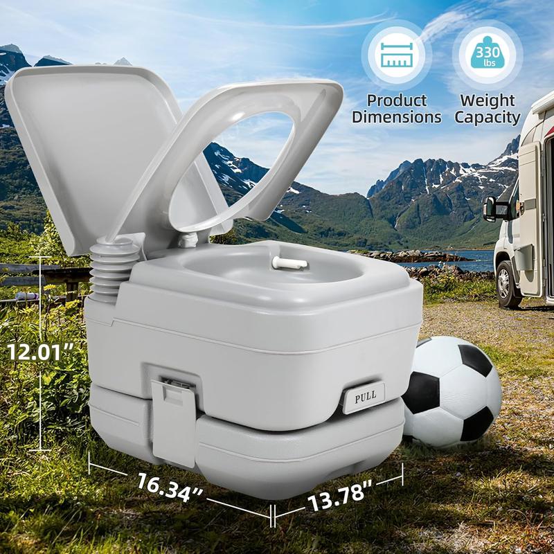 YITAMOTOR 2.6 Gallon Portable Toilet Camping Porta Potty RV Toilet with Powerful Flush Pump Odor-Sealing Slide Valve Leakproof for Adults Hiking Outdoors Travel