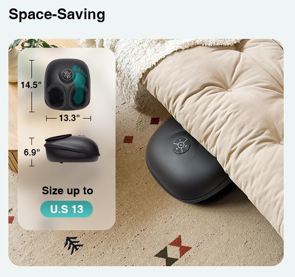 Nekteck Shiatsu Foot Massager Machine with Soothing Heat, Deep Kneading Therapy, Air Compression, Improve Blood Circulation and Foot Wellness Brown