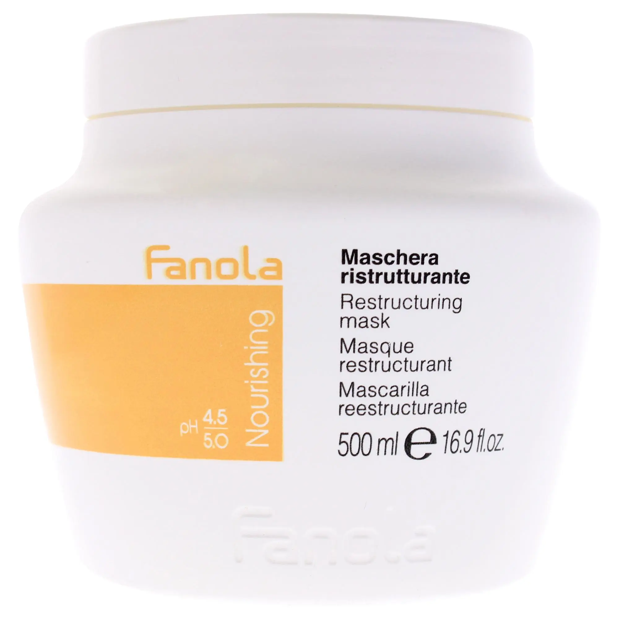 Unisex Fanola Universal Nourishing Hair Care Mask - 500ml (16.9 oz), pH 4.5-5.0, Multilingual, Single Jar for Apply Mask Use