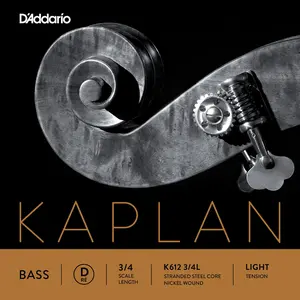 D'Addario Kaplan Bass Single D String, 3/4 Scale, Light Tension