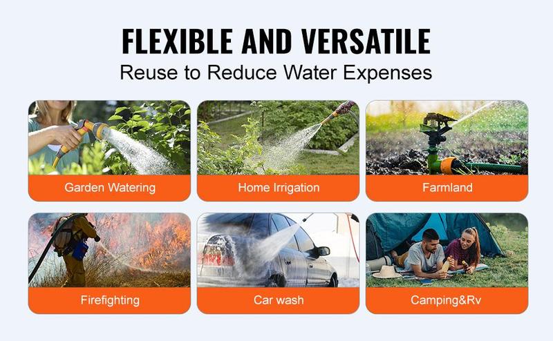 VEVOR Water Storage Bladder, TikTokShopBlackFriday, Max. 1000L/264 Gallon RV Water Tank, 1000D PVC Collapsible Water Storage Containers, Large Capacity Soft Water Bag, Portable Water Bladder, Fire Prevention, Camping