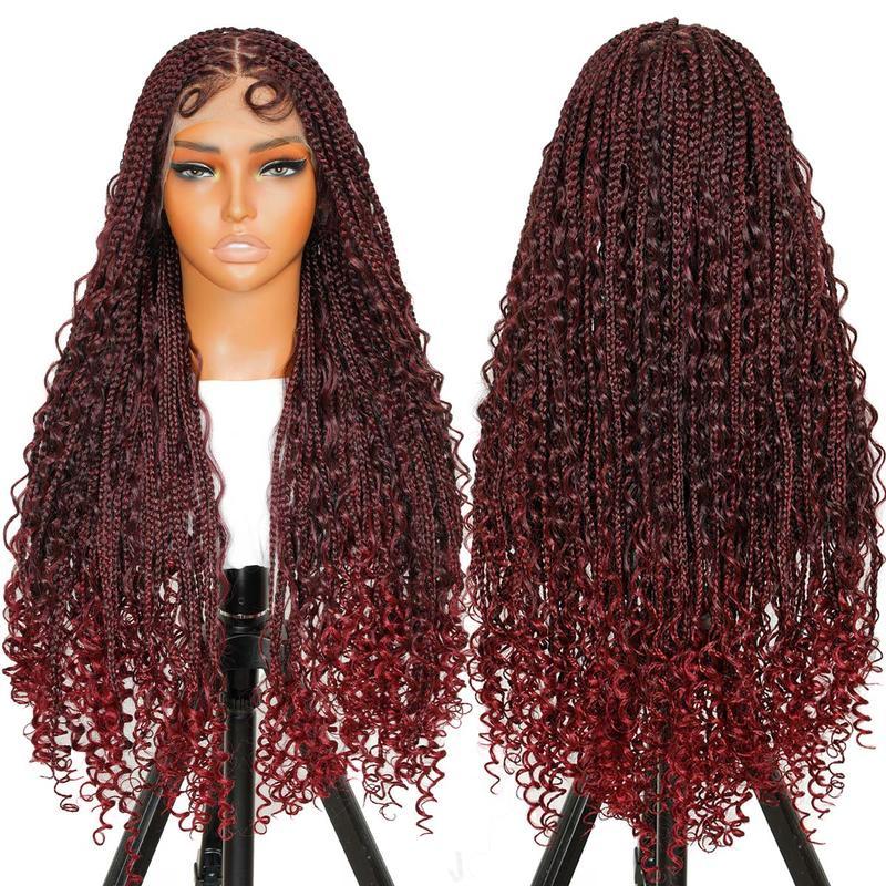 West Kiss Synthetic Wigs 36 Inch Boho Braided 13x6 Lace Front Wigs for Black Women Pre Plucked with Baby Hair