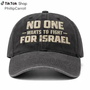 No One Wants To Fight For Israel Embroidered Wash Hat Vintage Political Statement Cap Low Profile Dad Hat Pigment Dyed Adjustable Baseball Cap