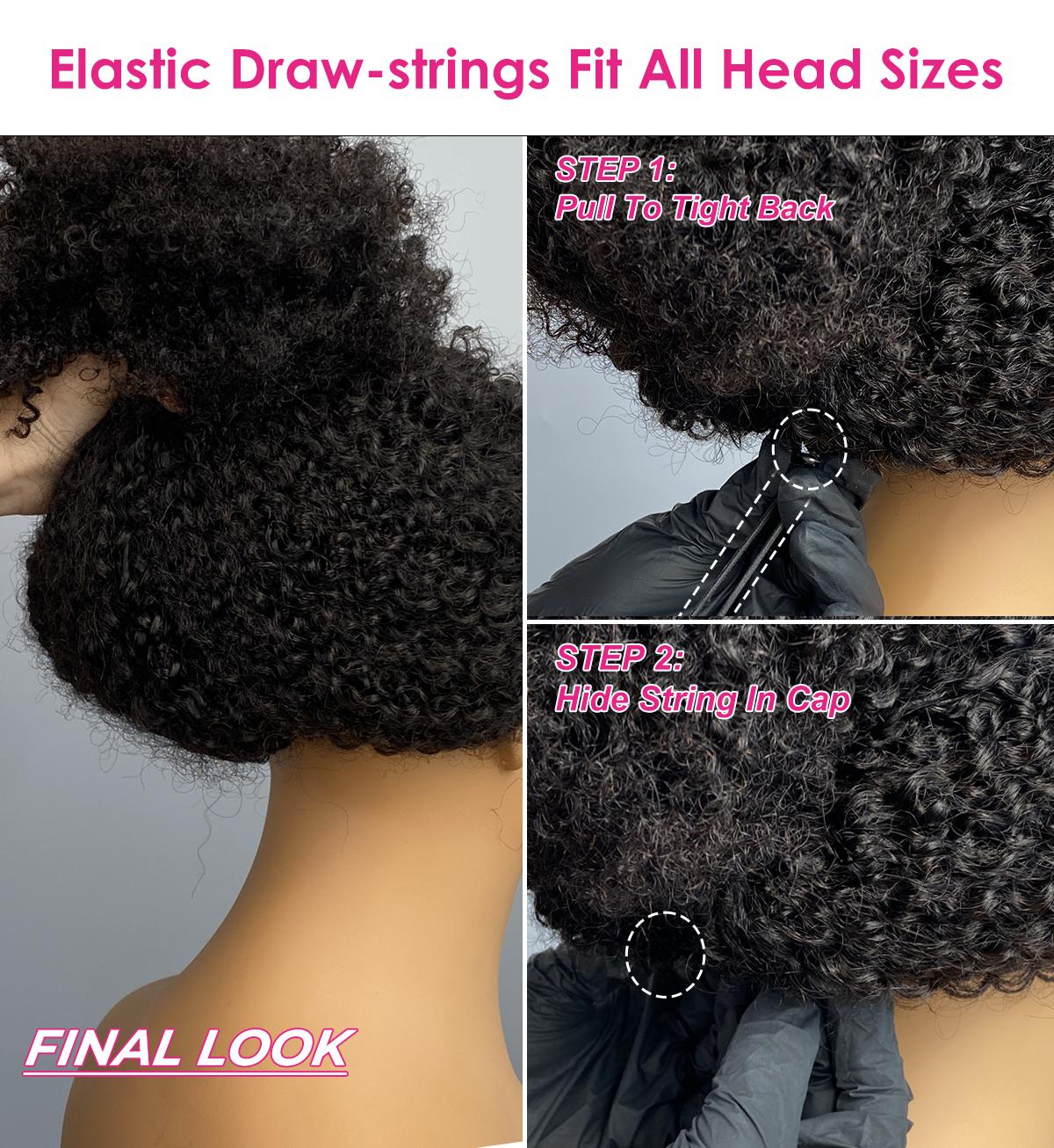 ISEE HAIR Wear Go V part Wig Kinky Curly & Afro Curly & Kinky Straight Glueless Wig With Elastic Draw-strings Invisible Hairline Human Hair Wigs Beginner Friendly#SpringStatements