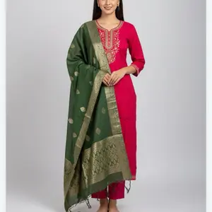 Soft premium Rayon kurta with Banarsi dupatta perfect for any special occacions or parties Womenswear Dress