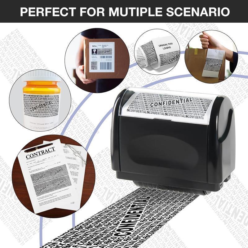 5-Pack Roller Stamp PrivacyProtection Address & Billing Info Blocker for IdentityTheft Prevention 100m Long Lasting Ink Roll Home &Office Mailing Essential, 2026 New Year To Protect Yourself