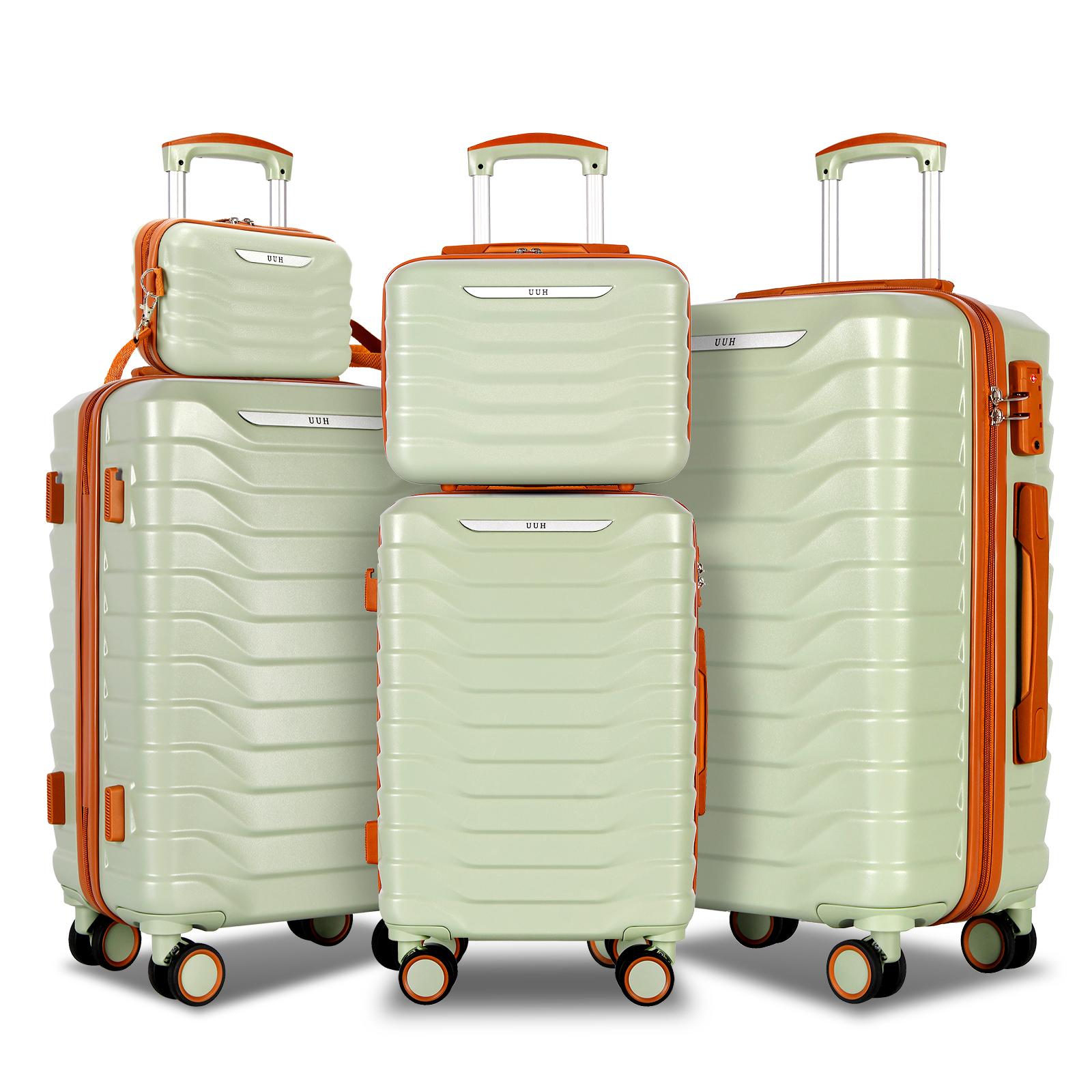 UUH luggage sets(3pcs/4pcs/6pcs/7pcs/8pcs/9pcs) with TSA Locks - suitcase for travel, Hardshell Luggage TSA Lock Spinner Wheels Hardshell Lightweight