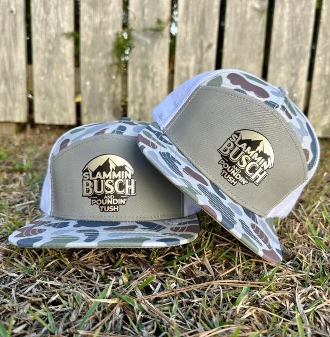 Slammin Busch & Poundin Tush Leather Patch Trucker Hat, Camo/White/Bottomland 7 Panel Trucker Hats, Fitted Unisex Baseball Cap Basic Casual Style | Outdoor Hunter Gift Slammin Busch & Poundin Tush Leather Patch Trucker Hat, Camo/White/Bottomland 7 Panel Trucker Hats, Fitted Unisex Baseball Cap Basic Casual Style | Outdoor Hunter Gift