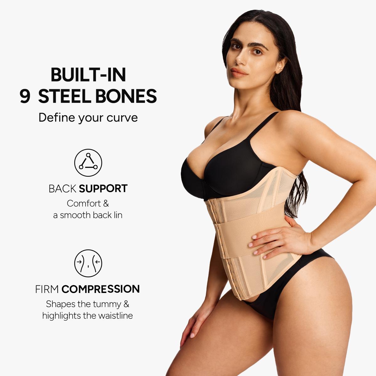 【LIVE】Nebility Women's Waist Trainer Belt with Built-in Steel Frame Double Wrap Waist Cincher Trimmer Ab Belt Tummy Control Body Shaper Firm Compression Shaping Basic Shapewear Tummy Wrap Waist Trainer Womenswear