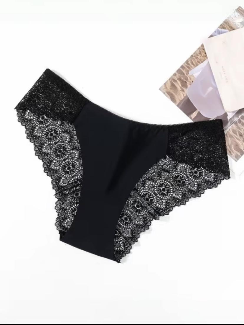 Women's Contrast Lace Panty, Lady Tight Fit SoftElegance Comfy Basic Breathable Knicker for DailyWear, Underwear for Al Seasons, WomenswearCasual Comfy Panties,Breathable Underpants  Seamless High Waist G-String Thongs innersy woman