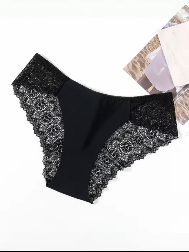 Women's Contrast Lace Panty, Lady Tight Fit SoftElegance Comfy Basic Breathable Knicker for DailyWear, Underwear for Al Seasons, WomenswearCasual Comfy Panties,Breathable Underpants  Seamless High Waist G-String Thongs innersy woman