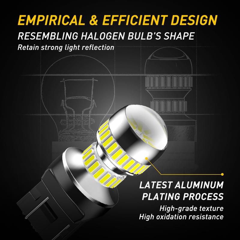 AUXITO 7443 LED Bulbs, Amber Yellow, 7440 7443R LED Bulbs T20 7441 7444 LED Lights for Brake Tail Lights, Pack of 2